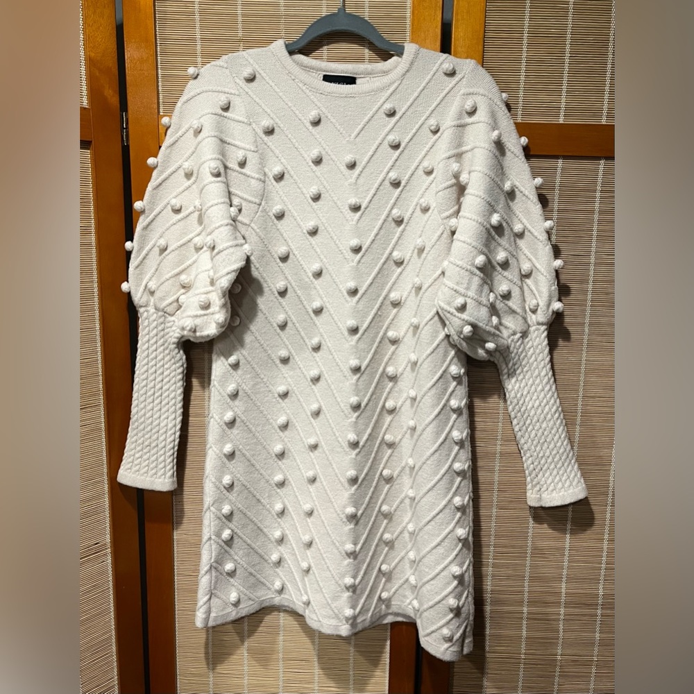 🔒 VICI ultra pale pink long sleeve sweater dress, size M